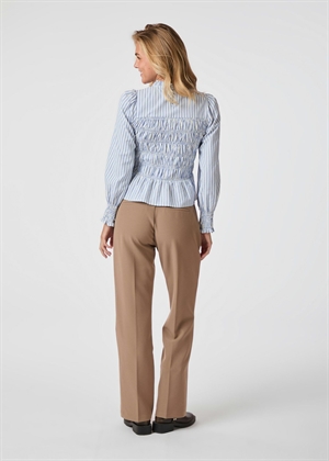 Possa stripe smock bluse Lyseblå Neo Noir 